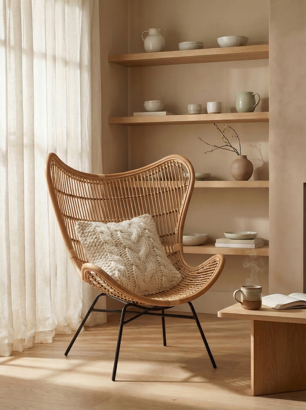 Tobias Lounge Chair Natural Rattan - The Rattan Company