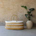 soft cotton moses basket liner, liner for handwoven moses basket
