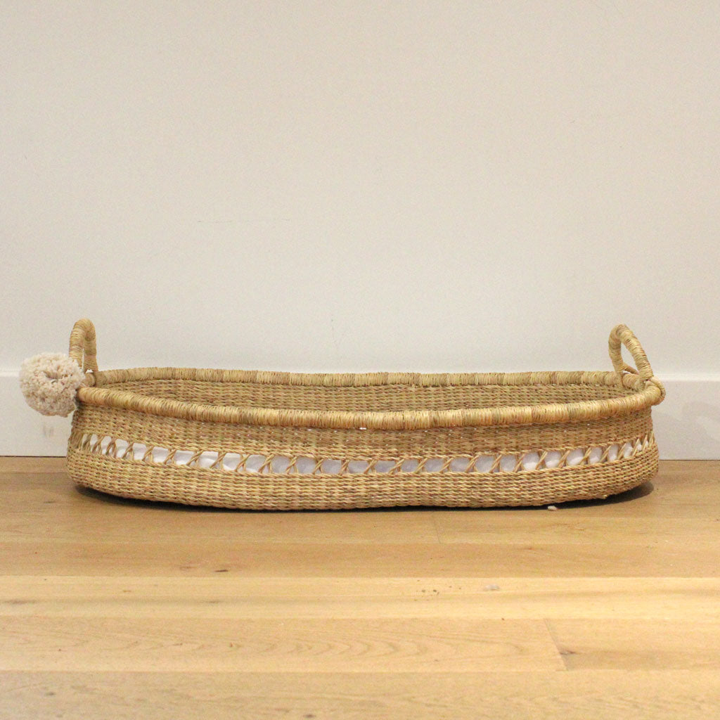 Ajani cream handwoven african baby changing basket