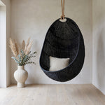 Zelma Hanging Egg Chair Natural Rattan with Iron Frame - The Rattan Company