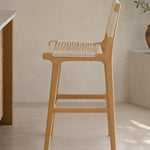 Inca Natural Ash Wood and Paper Cord Breakfast Bar Stool