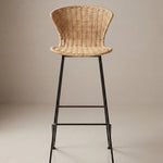 Natural Rattan and Iron Komodo Bar Stools - The Rattan Company