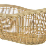 Saba natural rattan and iron baby crib black frame