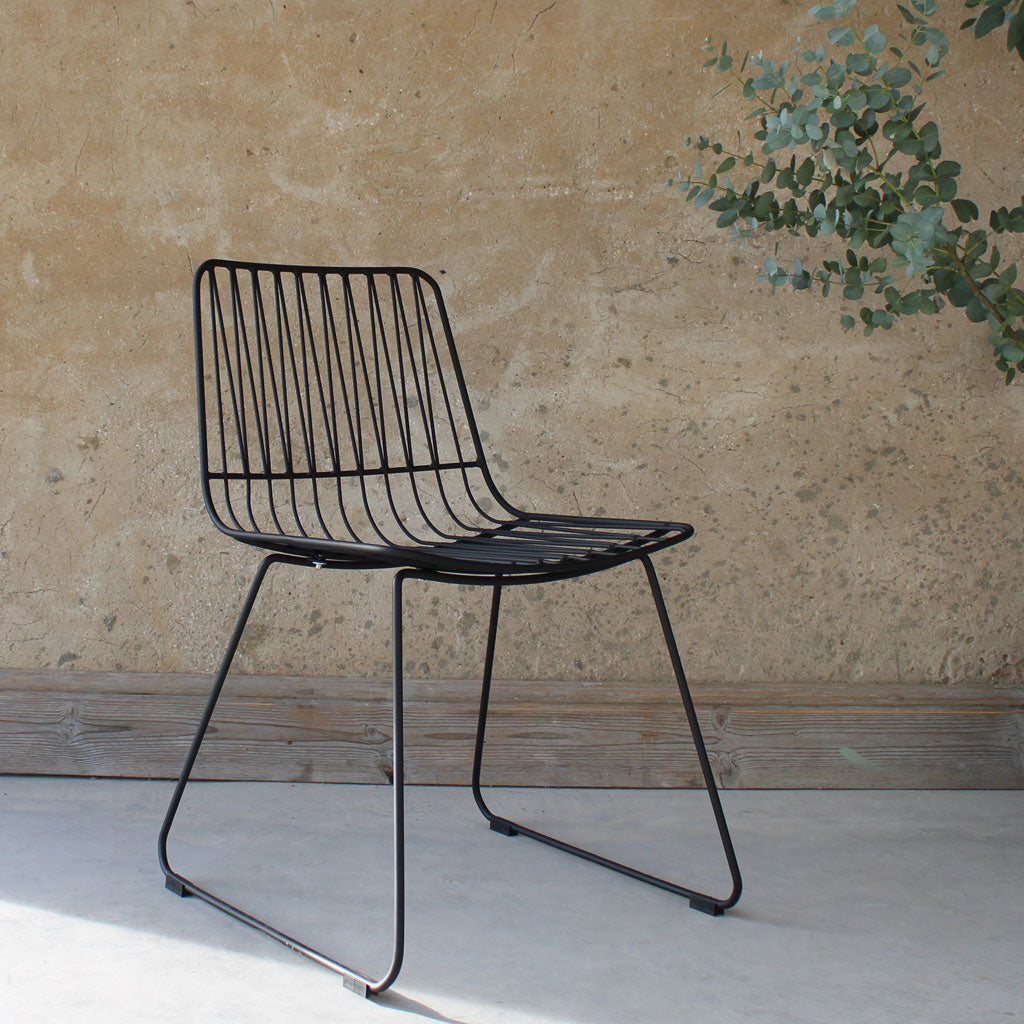 Ziggy Metal Wire Dining Chair Black - The Rattan Company