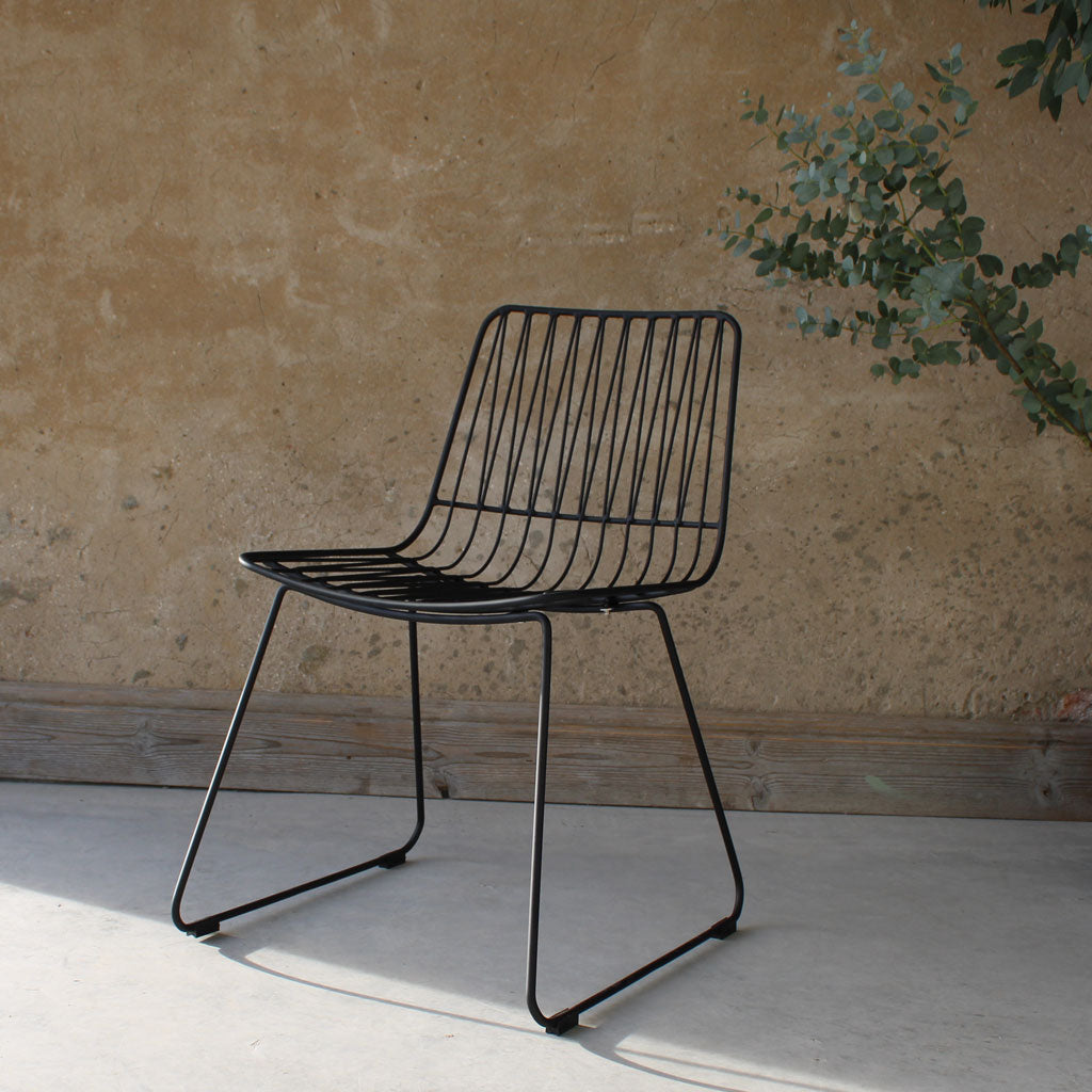 Ziggy Metal Wire Dining Chair Black - The Rattan Company