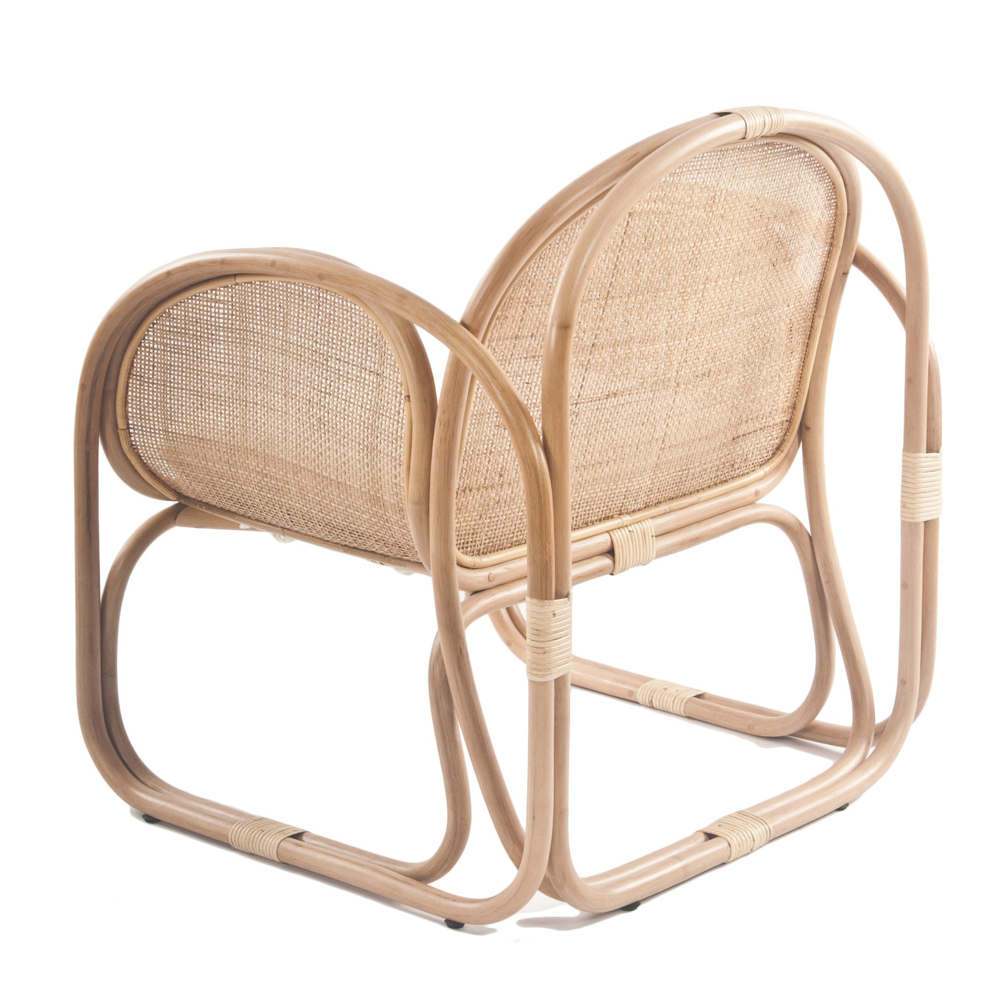 Bermuda Rattan Lounge Chair with wicker weave Back - The Rattan Company