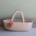 Cotton rope dolls moses basket kids basket dolls bed kids storage basket beige