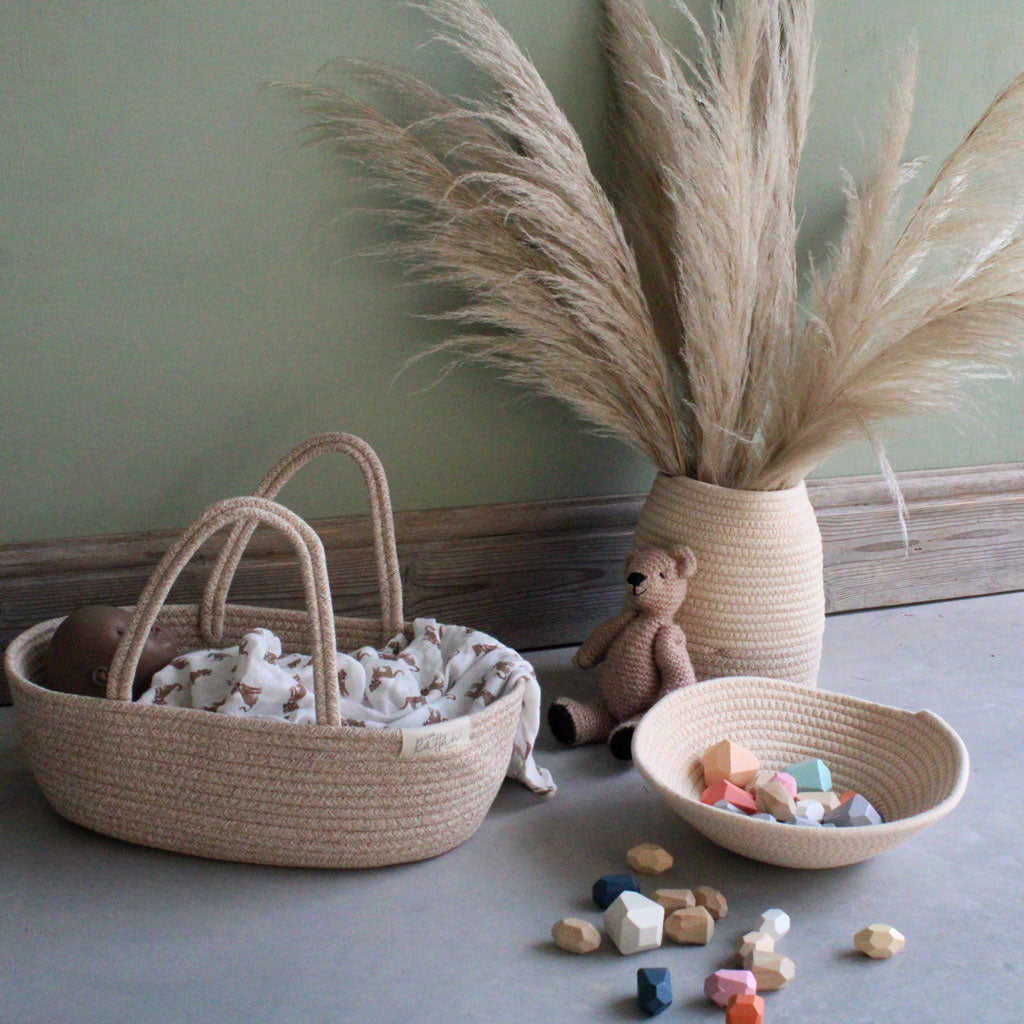 Kids storage basket, mushroom basket, cotton rope vase and bowl