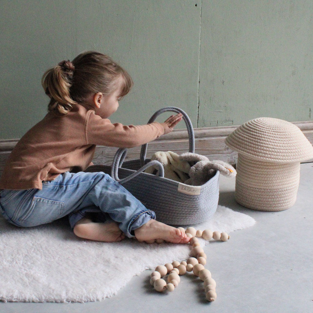 Kids storage basket, mushroom basket, cotton rope vase and bowl