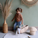 Cotton rope dolls moses basket kids basket dolls bed kids storage basket beige
