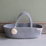Cotton rope dolls moses basket kids basket dolls bed kids storage basket grey