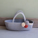 Cotton rope dolls moses basket kids basket dolls bed kids storage basket grey