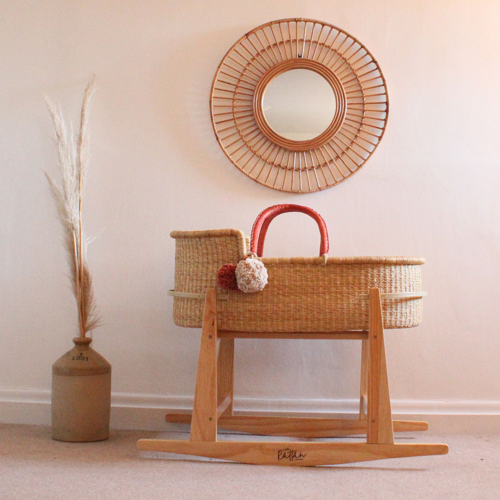 african handwoven pine wood stand