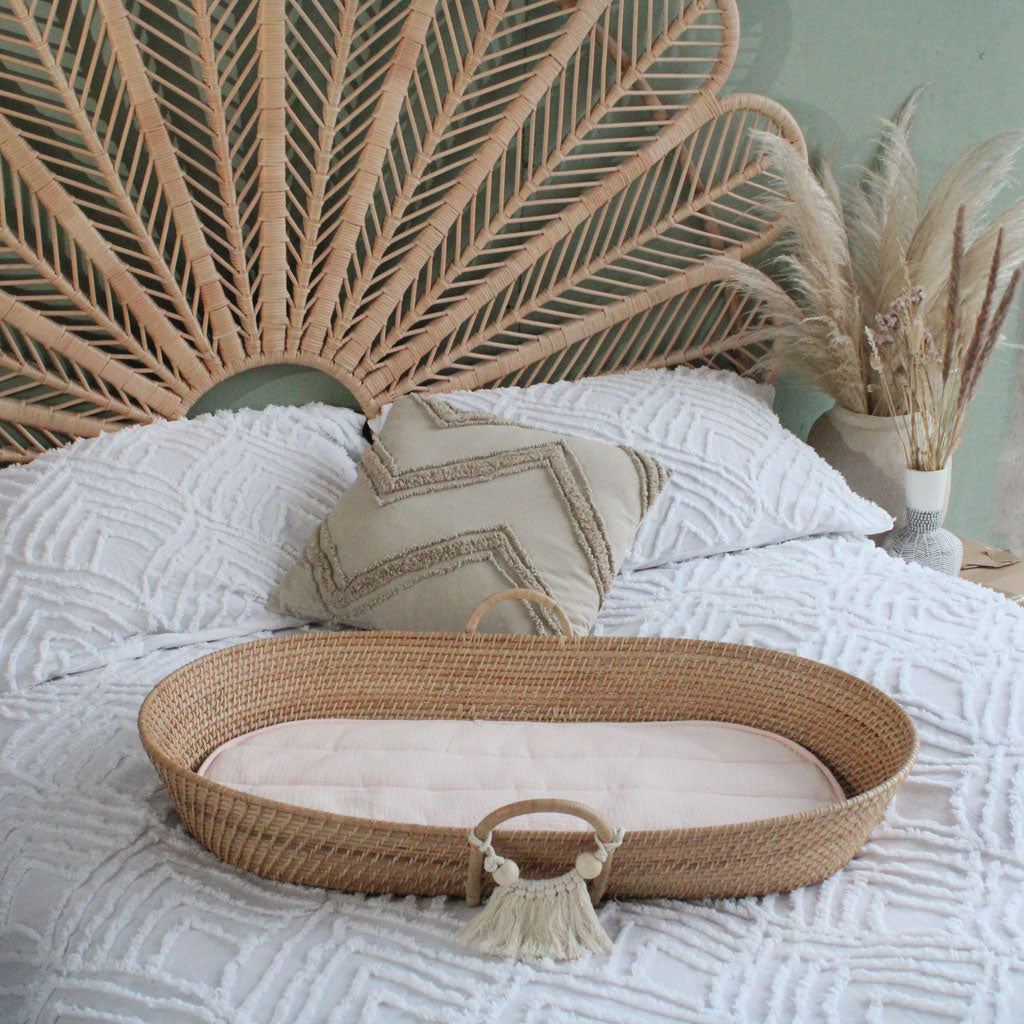 Fern Rattan handmade baby changing basket by The Rattan Company