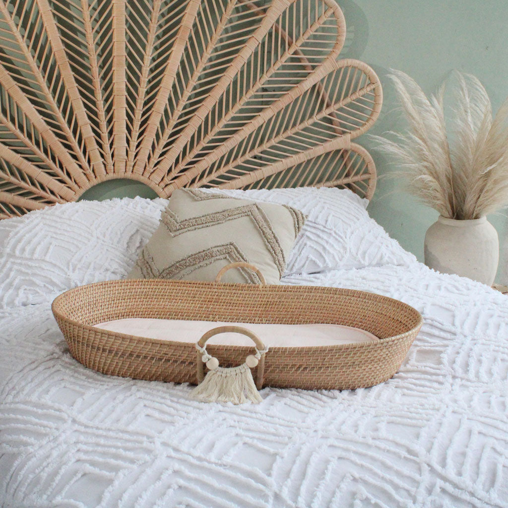 Fern Rattan handmade baby changing basket by The Rattan Company