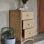 Iris 3 Drawer Natural Rattan Cupboard - The Rattan Company
