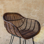 Java rattan kitchen counter stool antique brown byt the rattan company