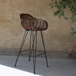 Java rattan kitchen counter stool antique brown byt the rattan company