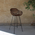 Java rattan kitchen counter stool antique brown byt the rattan company