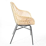 Java Rattan Armchair with Iron Frame Cutout Forward - The Rattan Company