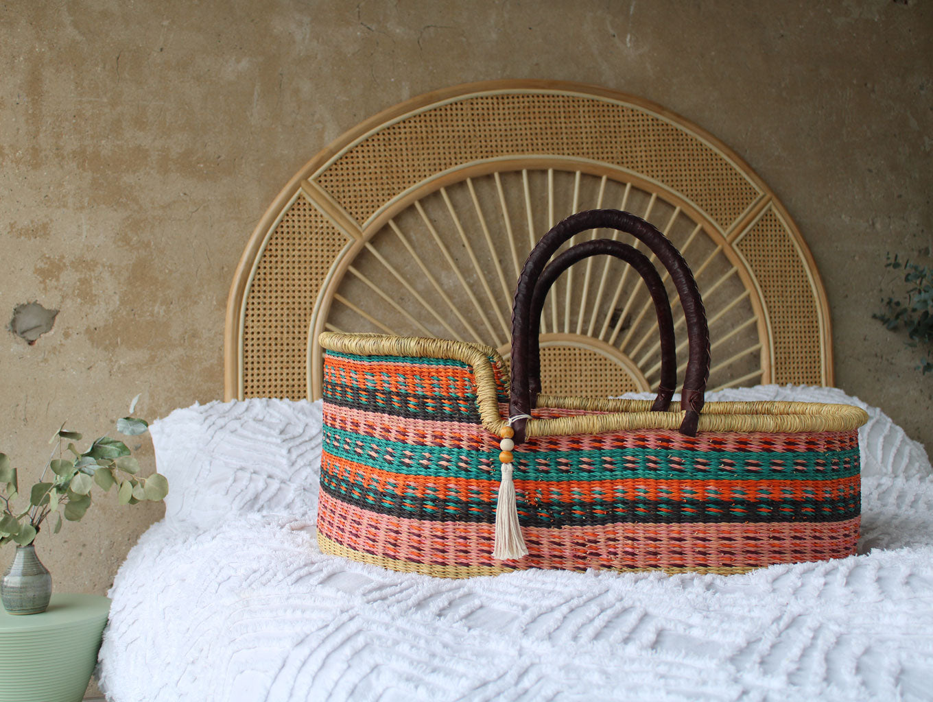Laila handwoven moses basket baby beds by the little rattan company