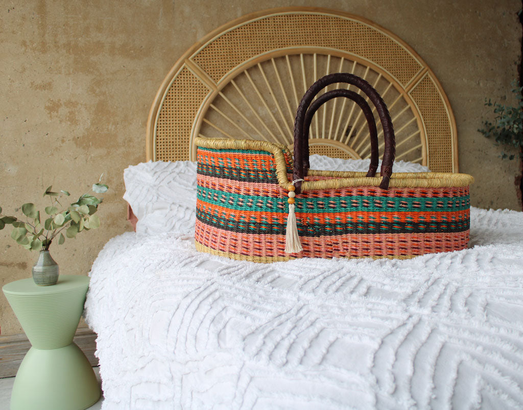 Laila handwoven moses basket baby beds by the little rattan company