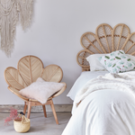 Natural Rattan Daisy Single Headboard with Daisy Chair  - The Rattan Company