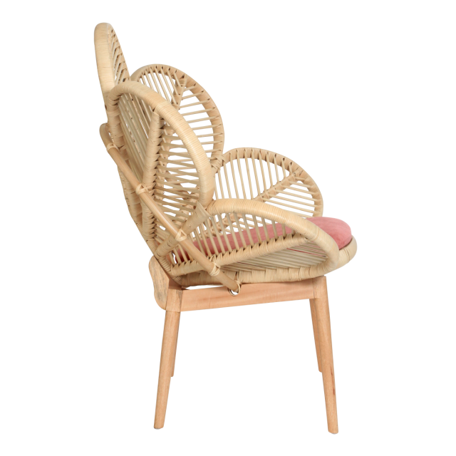 Natural Rattan Petal Chair Side - The Rattan Company