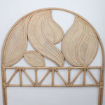 Palm Leaf natural rattan king sized headboard, bedheads by the rattan company