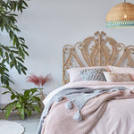Natural Rattan Peacock Double Headboard - The Rattan Company