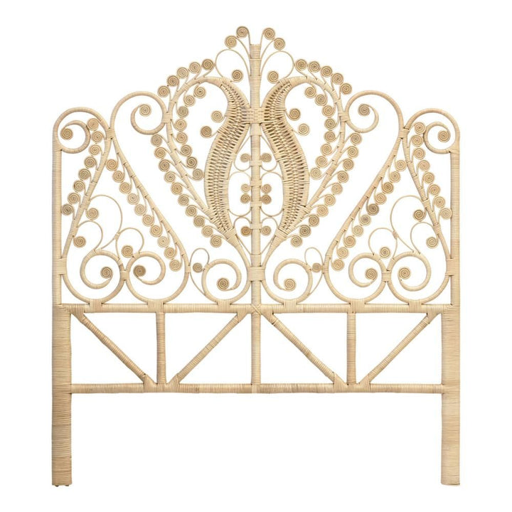 Peacock Natural Rattan Double Bed Headboard (Double) The Rattan Company