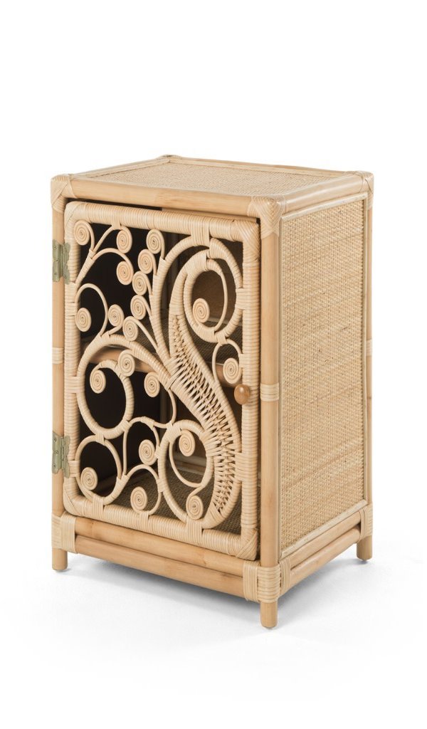 Peacock Natural Rattan Bedside Cabinet - The Rattan Company 