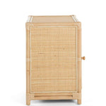 Peacock Natural Rattan Bedside Cabinet Side View - The Rattan Company 