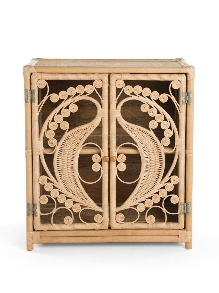 Natural Rattan Cane Peacock Cupboard - The Rattan Company