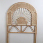 Solar eclipse natural rattan headboard modern kids rattan bedhead