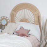 Solar eclipse natural rattan headboard modern kids rattan bedhead