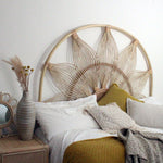 Lotus natural rattan headboard to fit double bed, Rattan bedheads by The Rattan Company