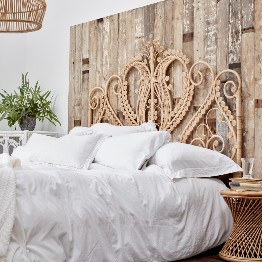 Peacock Natural Rattan Super King Size Headboard The Rattan Company