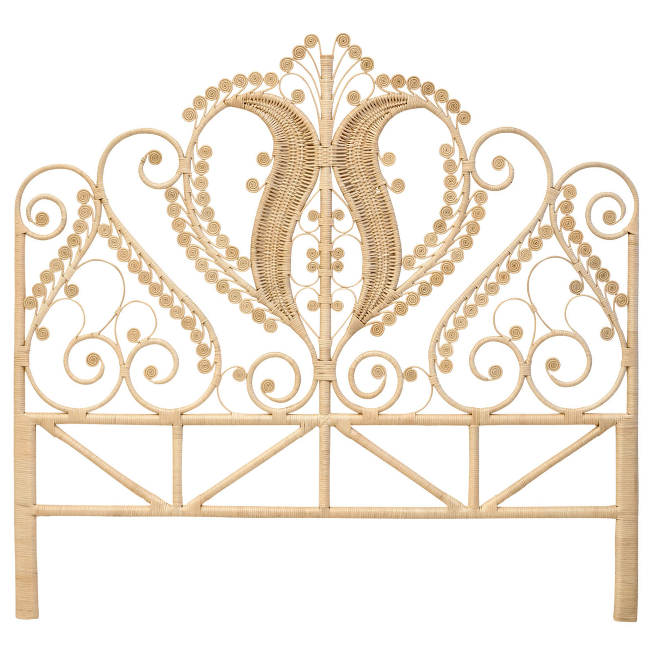 Peacock Natural Rattan Super King Size Headboard The Rattan Company