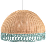 Sarah Large Aqua Rattan Woven Lampshade