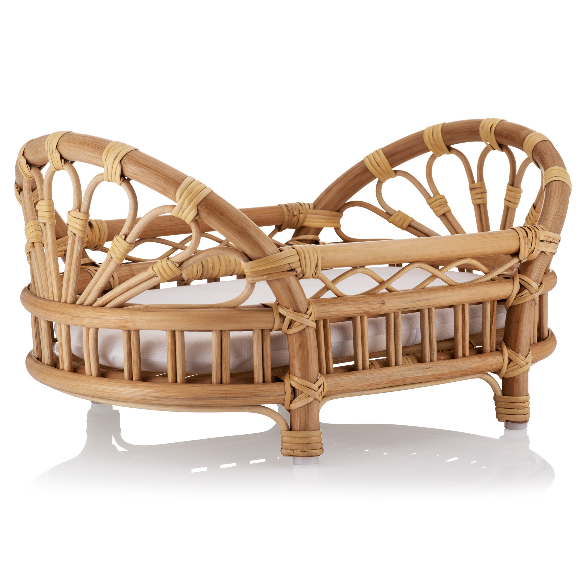 Natural Rattan Dolls Bed Crib - The Rattan Company