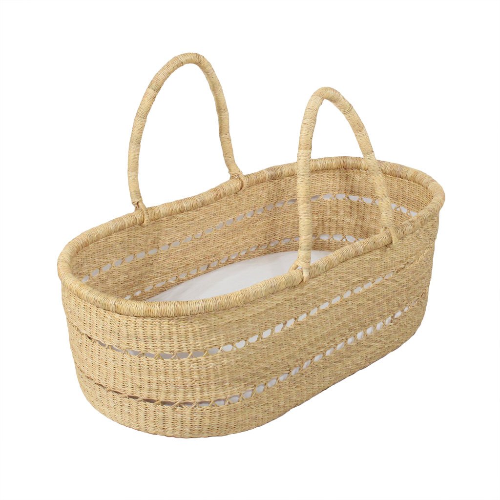Willow Hand woven African Moses basket Vegan baby bassinet vegan moses basket