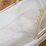 soft cotton moses basket liner, liner for handwoven moses basket