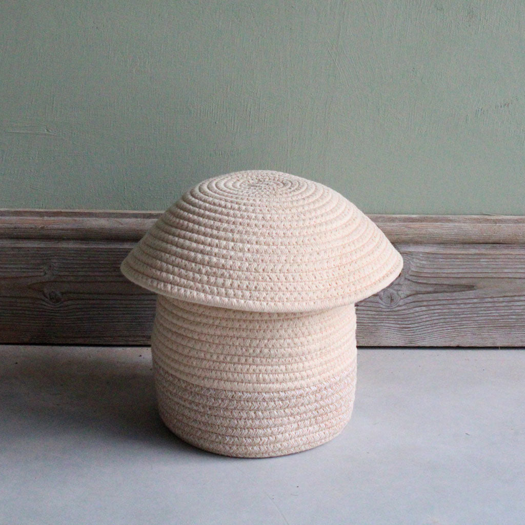 Kids storage basket, mushroom basket, cotton rope vase and bowl