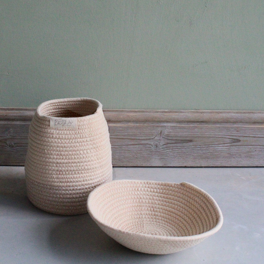 Kids storage basket, mushroom basket, cotton rope vase and bowl