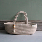 Cotton rope dolls moses basket kids basket dolls bed kids storage basket beige