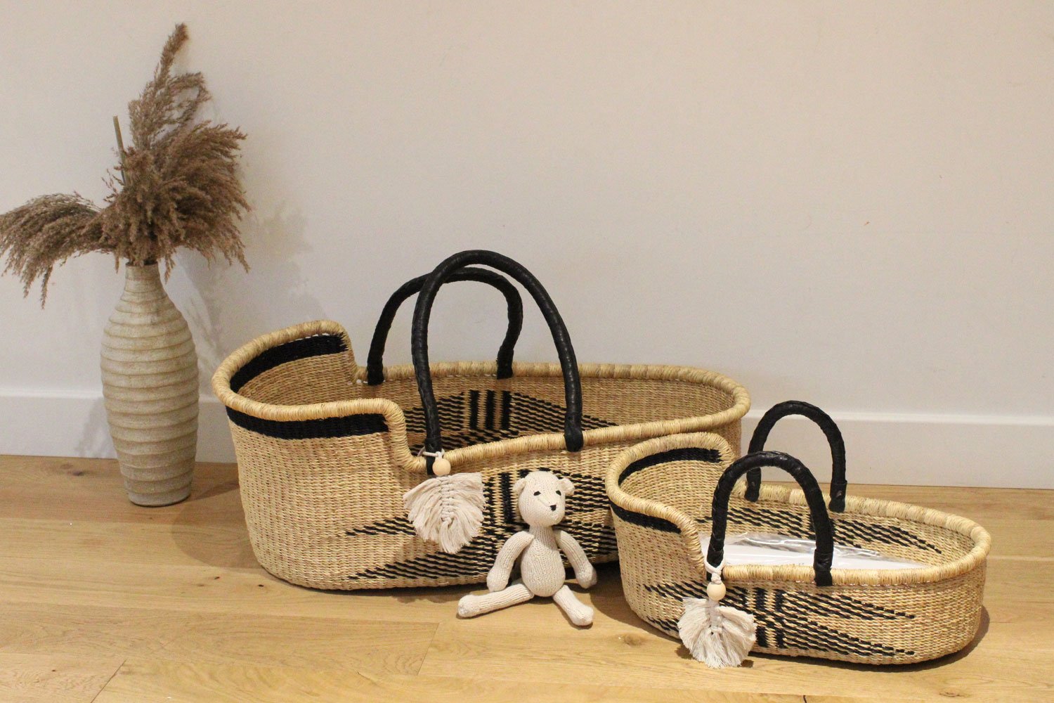 Mini me malaika woven dolls moses basket dolls bed by the little rattan company