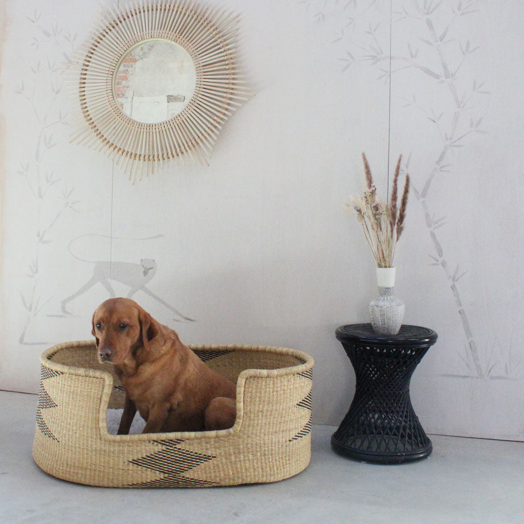 African handwoven elephant grass dogs bed