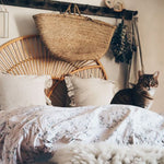 Twilight natural rattan double headboard, rattan bedheads by the rattan company