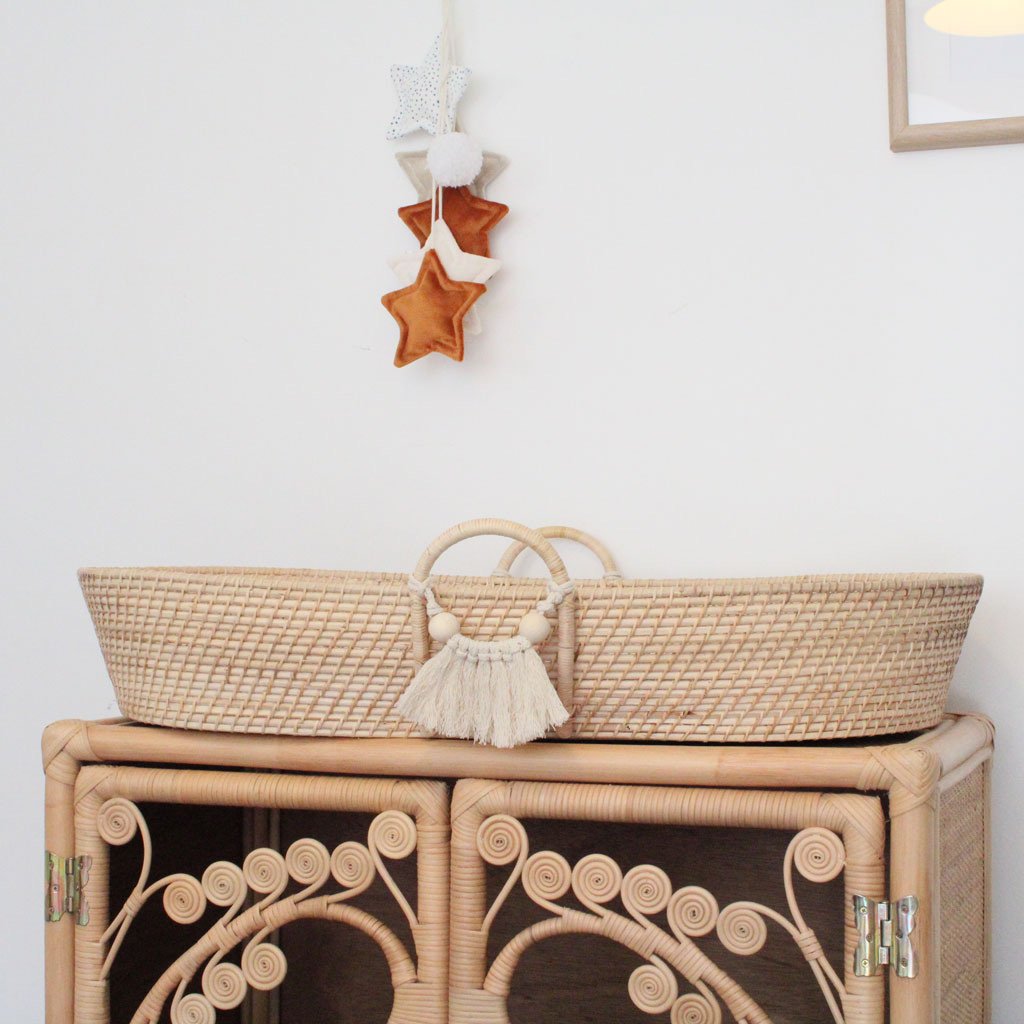 Fern Rattan handmade baby changing basket by The Rattan Company